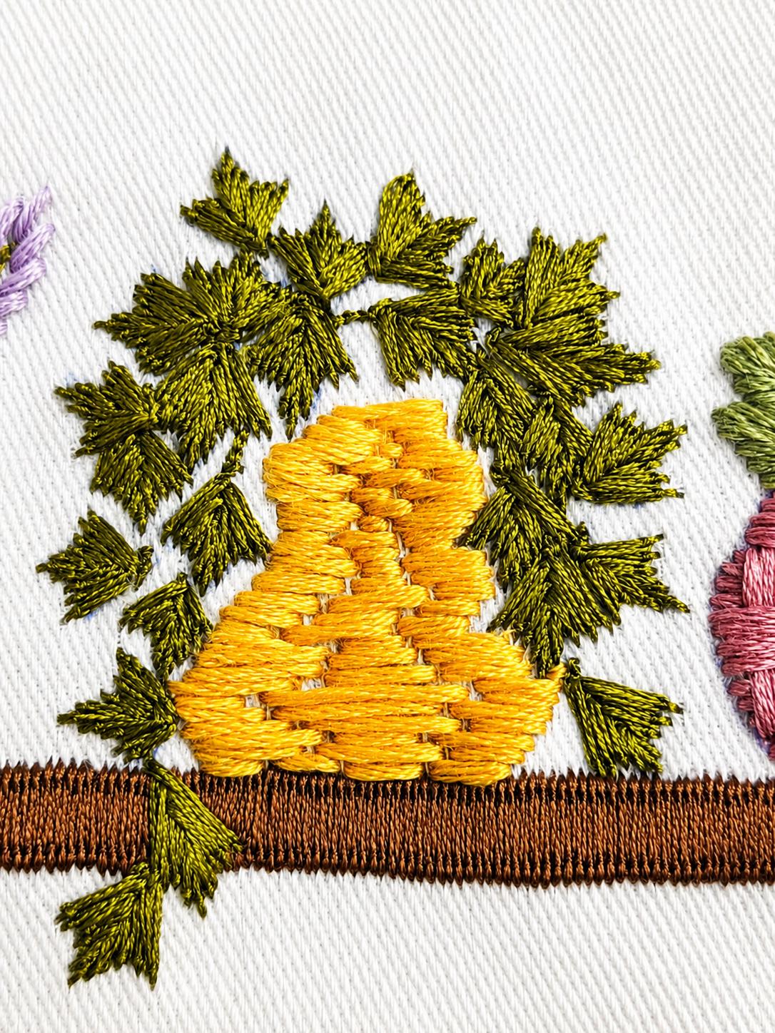 Flower Basket & Botanical Embroidered Cushion Cover — photo 12
