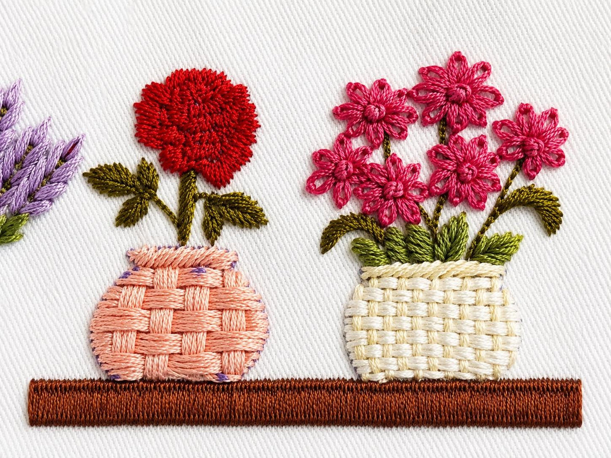Flower Basket & Botanical Embroidered Cushion Cover — photo 9