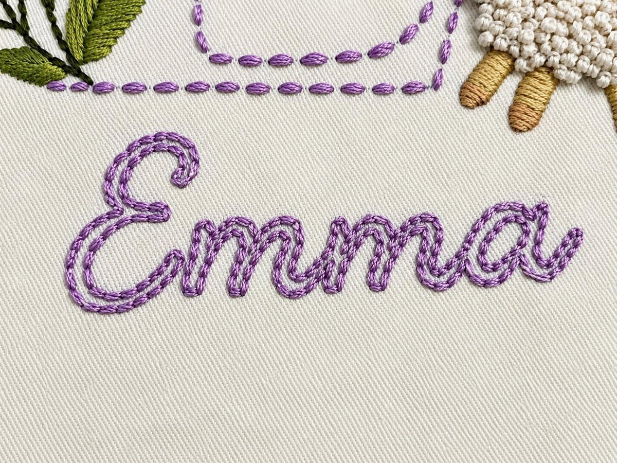 Personalised Floral Initial & Lamb Cushion Cover — photo 3