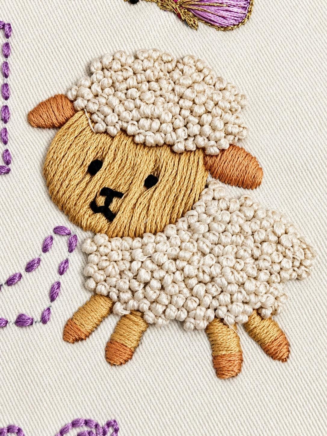 Personalised Floral Initial & Lamb Cushion Cover — photo 10
