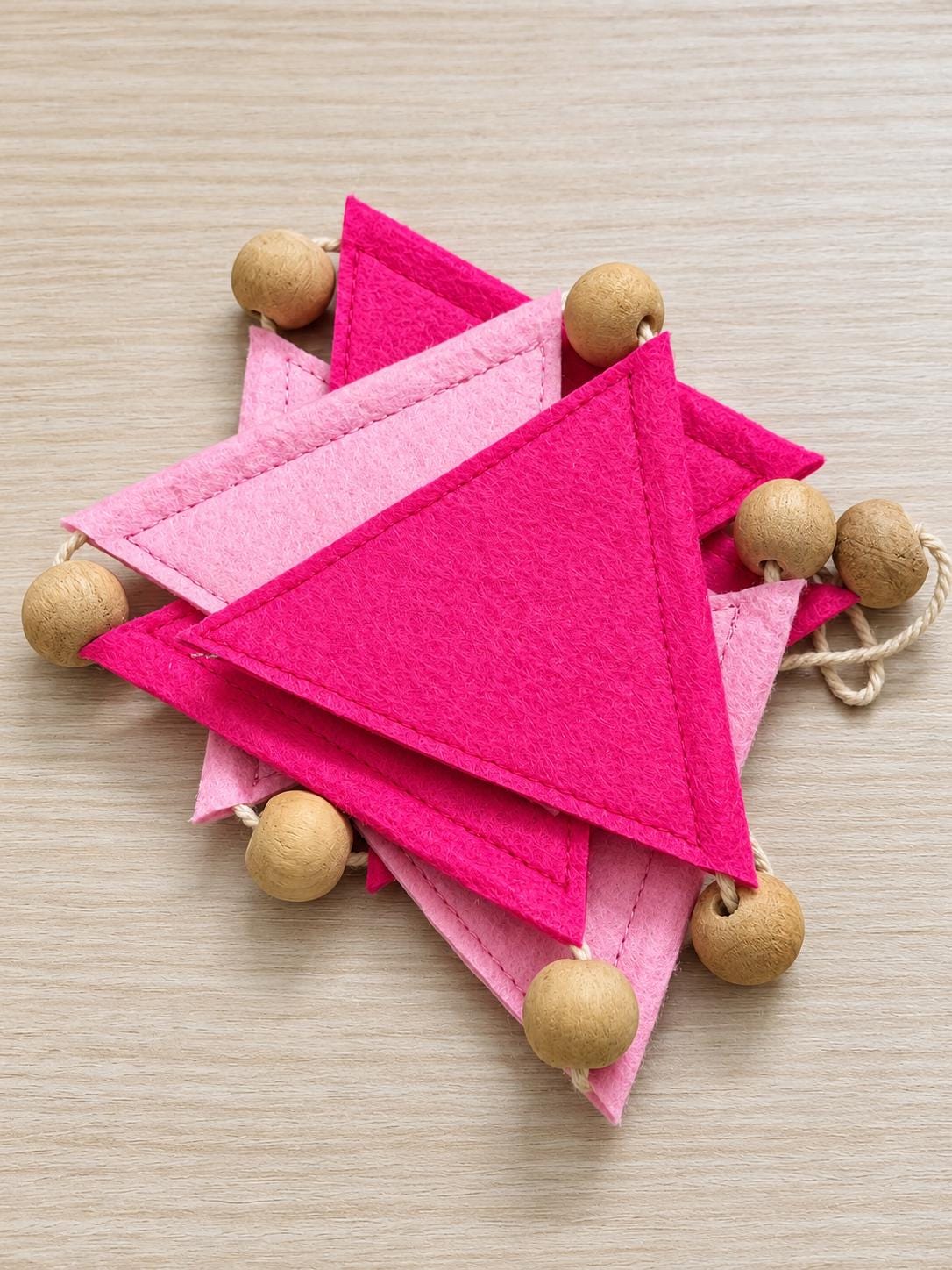 Pink Butterfly & Triangle Felt Bunting — Set or Singles — photo 5