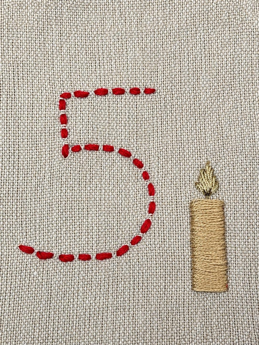 Embroidered Advent Calendar Bunting — 24 Drawstring Pouches — photo 13