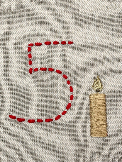 Embroidered Advent Calendar Bunting — 24 Drawstring Pouches — photo 13