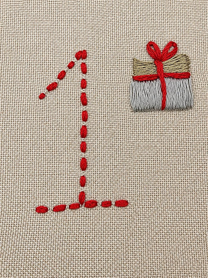 Embroidered Advent Calendar Bunting — 24 Drawstring Pouches — photo 17