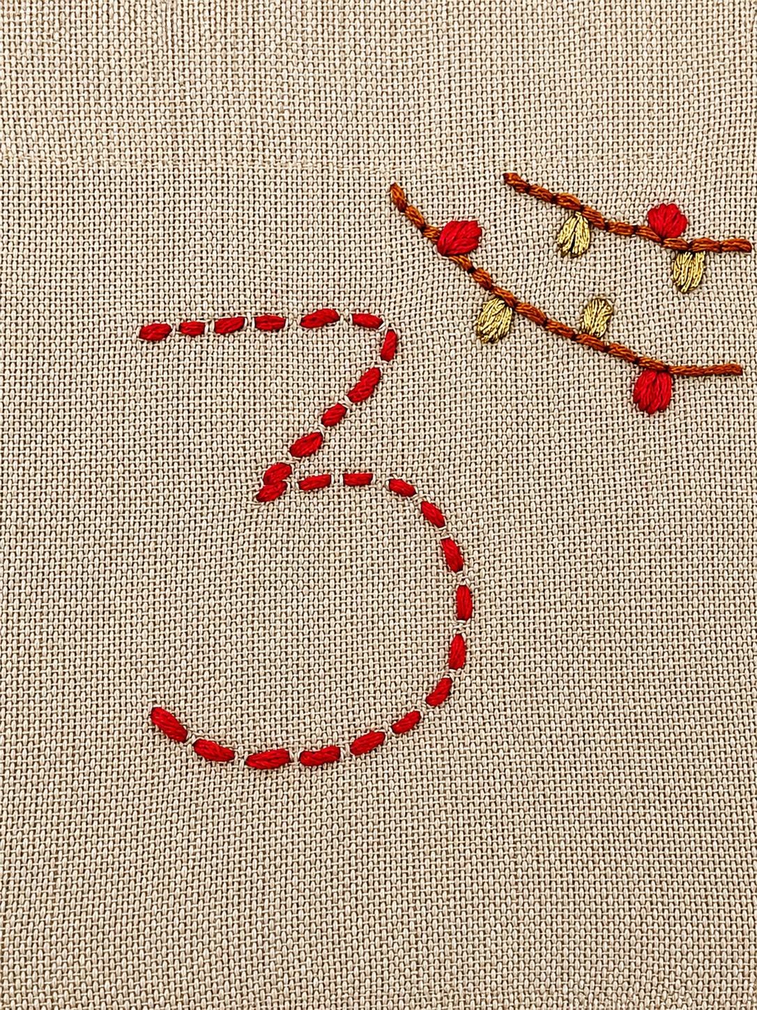 Embroidered Advent Calendar Bunting — 24 Drawstring Pouches — photo 16