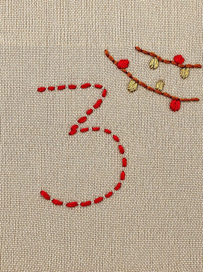 Embroidered Advent Calendar Bunting — 24 Drawstring Pouches — photo 16
