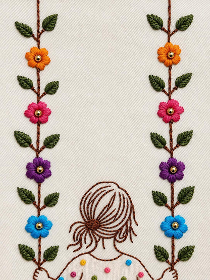 Girl on a Swing Embroidered Cushion Cover — photo 4