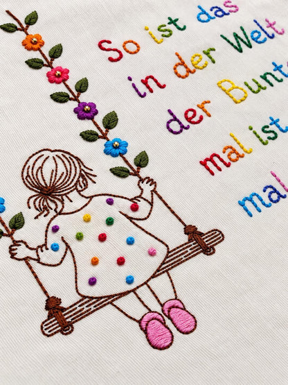 Girl on a Swing Embroidered Cushion Cover — photo 5
