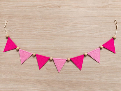 Pink Butterfly & Triangle Felt Bunting — Set or Singles — photo 11