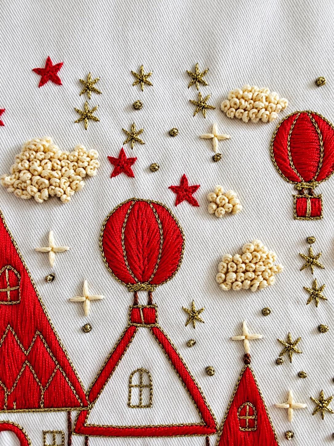 Winter Village Embroidered Christmas Cushion Cover — photo 7
