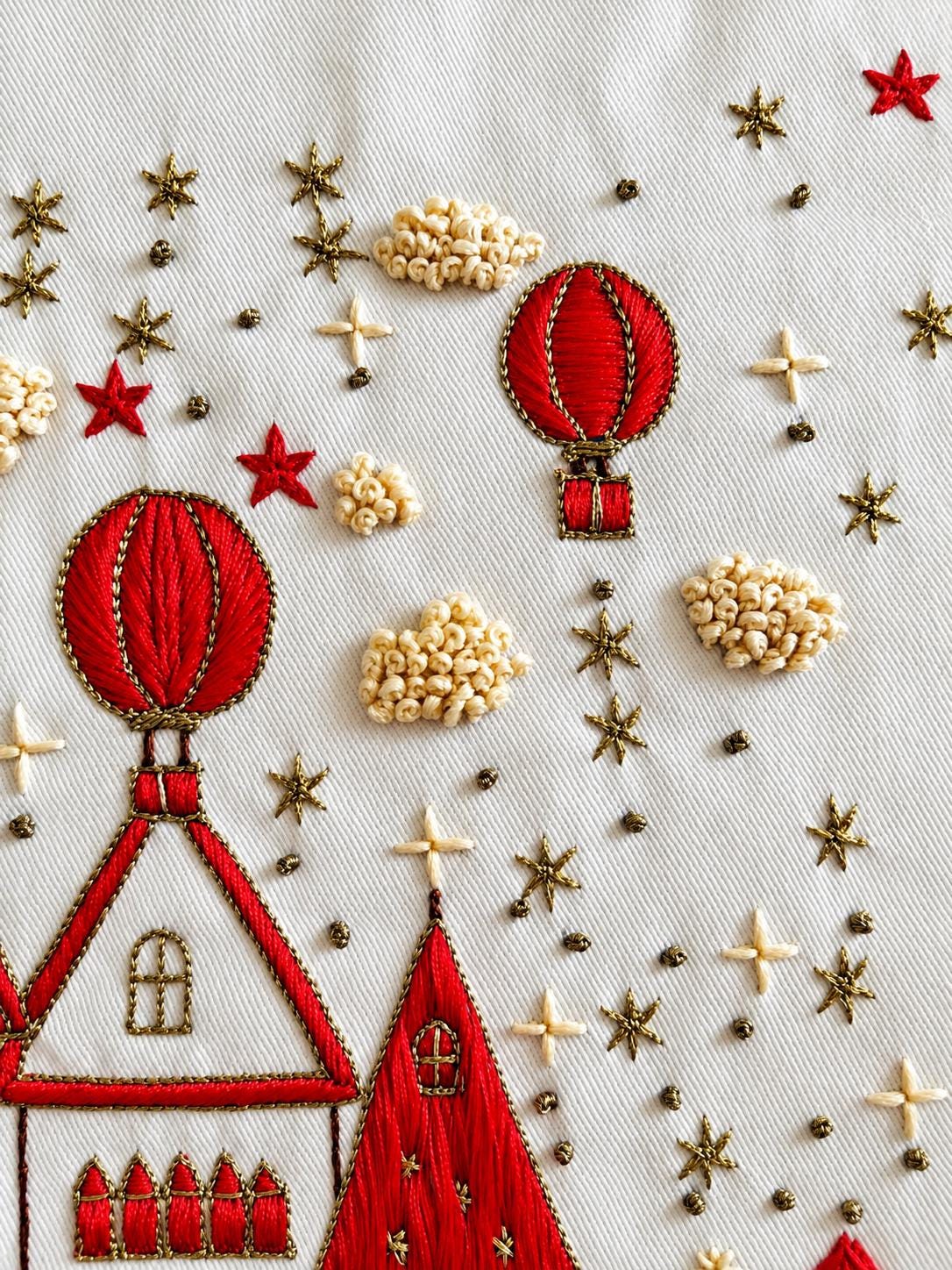 Winter Village Embroidered Christmas Cushion Cover — photo 9
