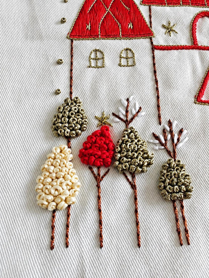Winter Village Embroidered Christmas Cushion Cover — photo 11