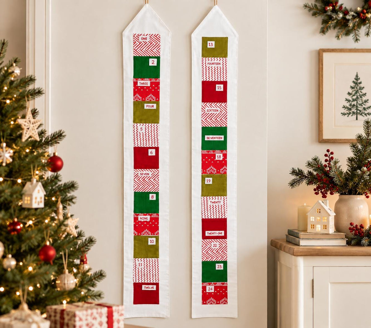 House-Shaped Fabric Advent Calendar — 24 Pockets — photo 1