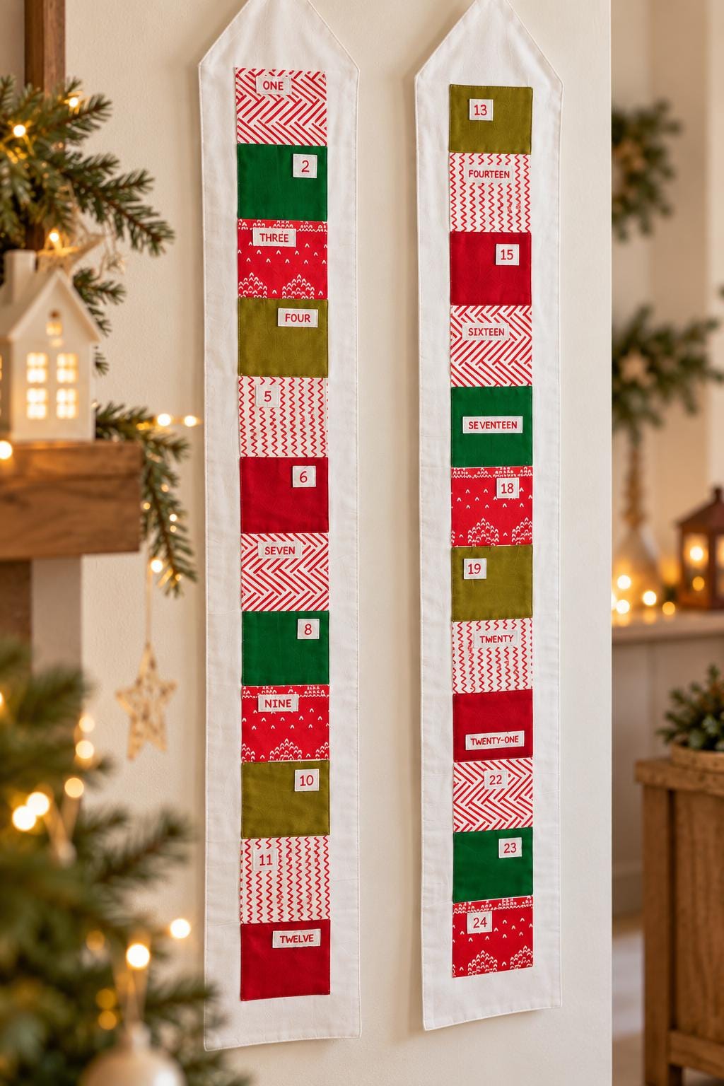 House-Shaped Fabric Advent Calendar — 24 Pockets — photo 3