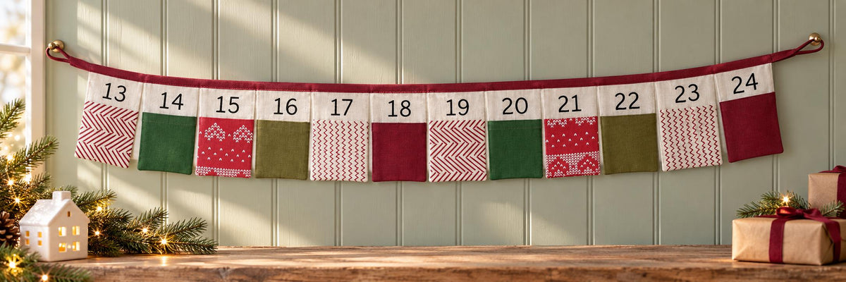Personalised Fabric Advent Calendar Bunting — 24 Pockets — photo 3