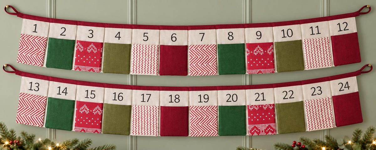 Personalised Fabric Advent Calendar Bunting — 24 Pockets — photo 4