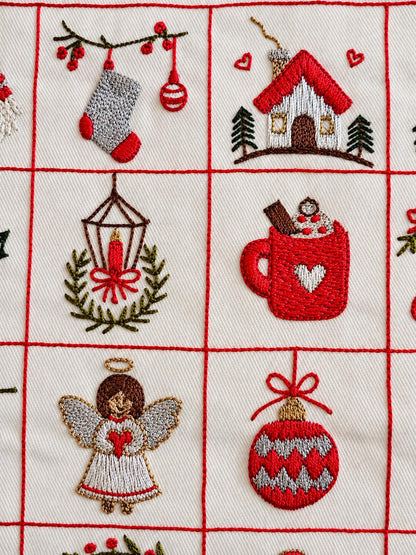 Festive Motifs Embroidered Christmas Cushion Cover — photo 12