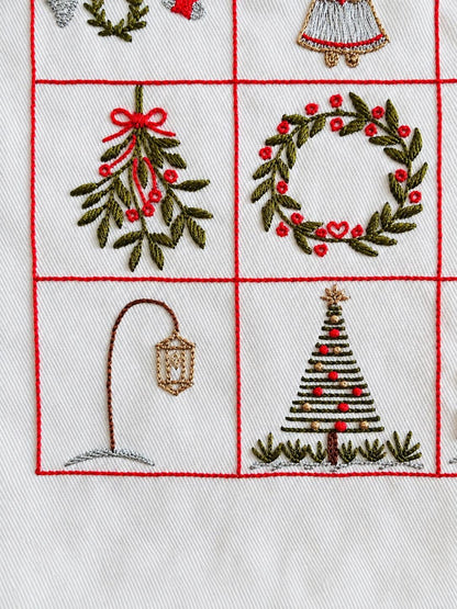 Festive Motifs Embroidered Christmas Cushion Cover — photo 4