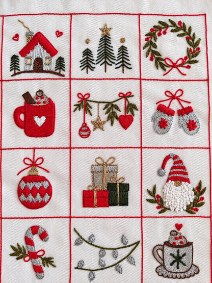 Festive Motifs Embroidered Christmas Cushion Cover — photo 3