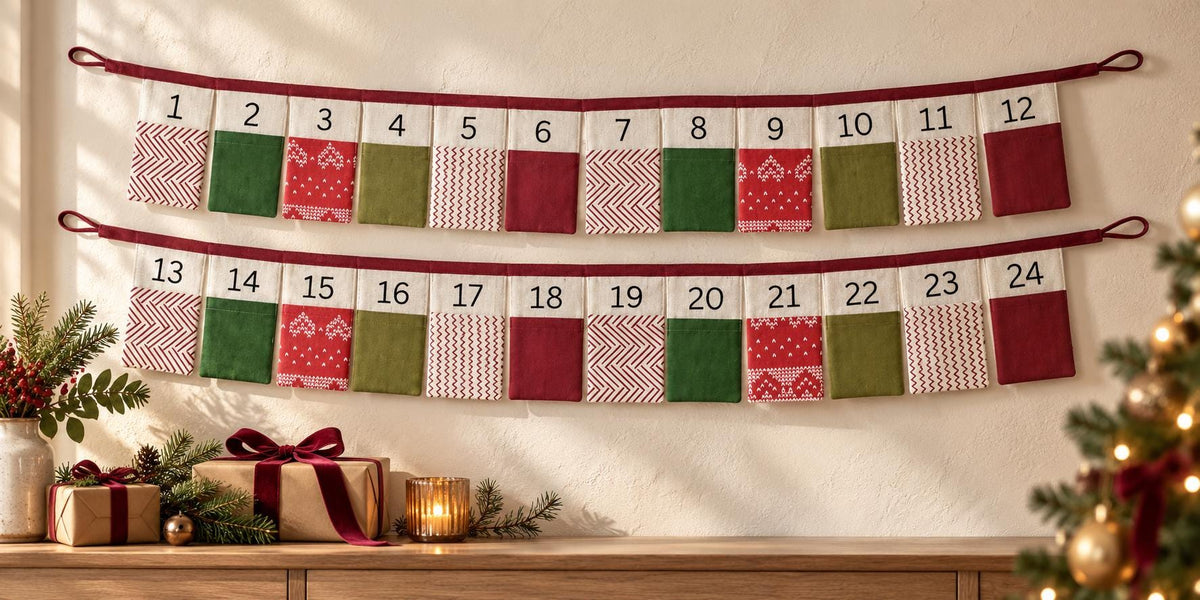 Personalised Fabric Advent Calendar Bunting — 24 Pockets — photo 1