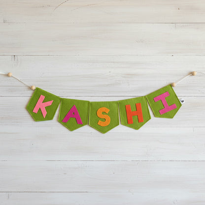 Handcrafted Felt Name Wall Hanging, Custom Name Banner, Name Bunting
