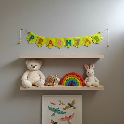 Handcrafted Felt Name Wall Hanging, Custom Name Banner, Name Bunting