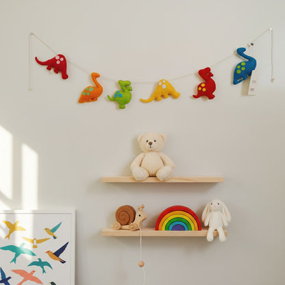 Handcrafted Colourful Dinosaur Felt Bunting | Fun Jurassic Themed Bunting