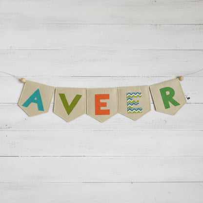 Handcrafted Felt Name Wall Hanging, Custom Name Banner, Name Bunting