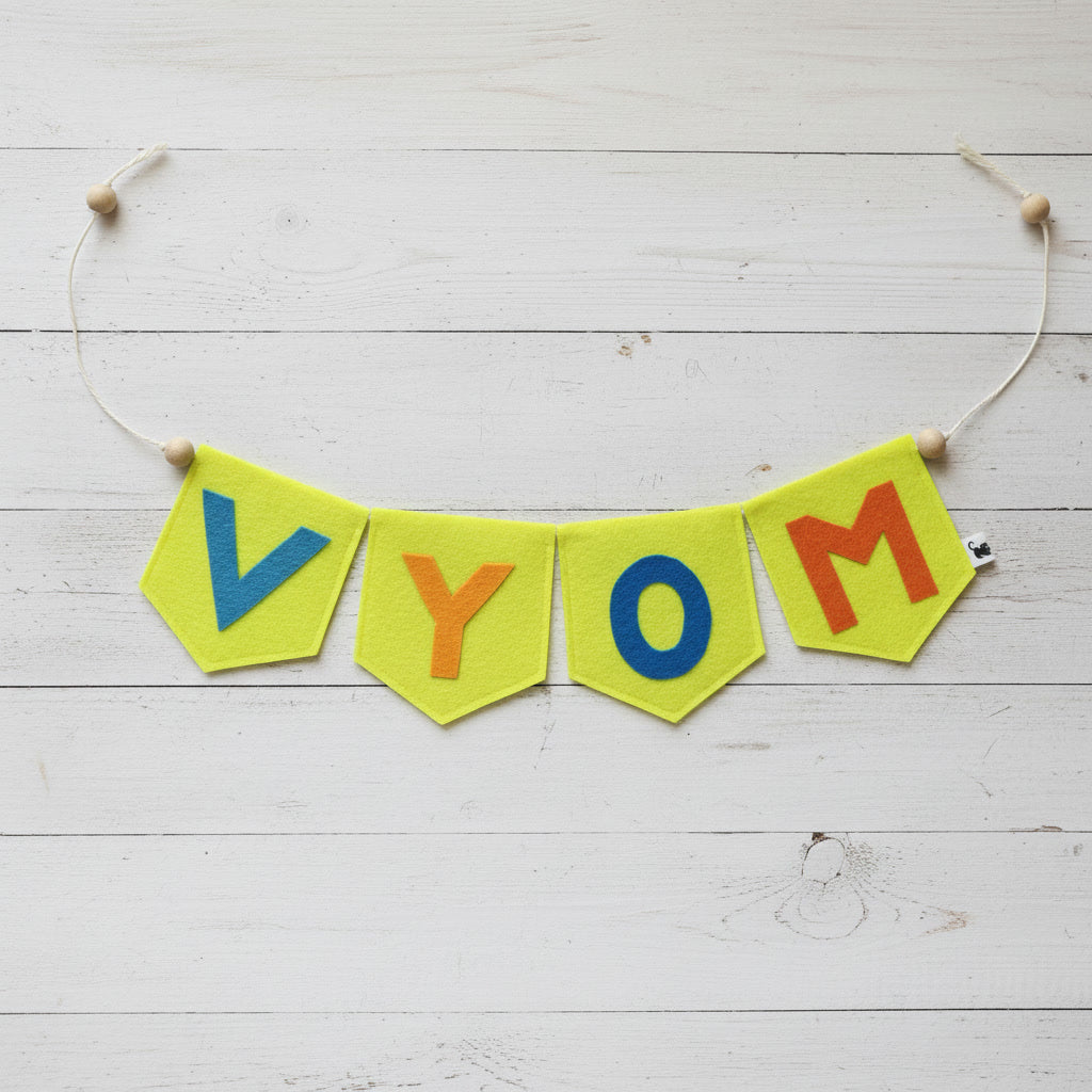 Handcrafted Felt Name Wall Hanging, Custom Name Banner, Name Bunting