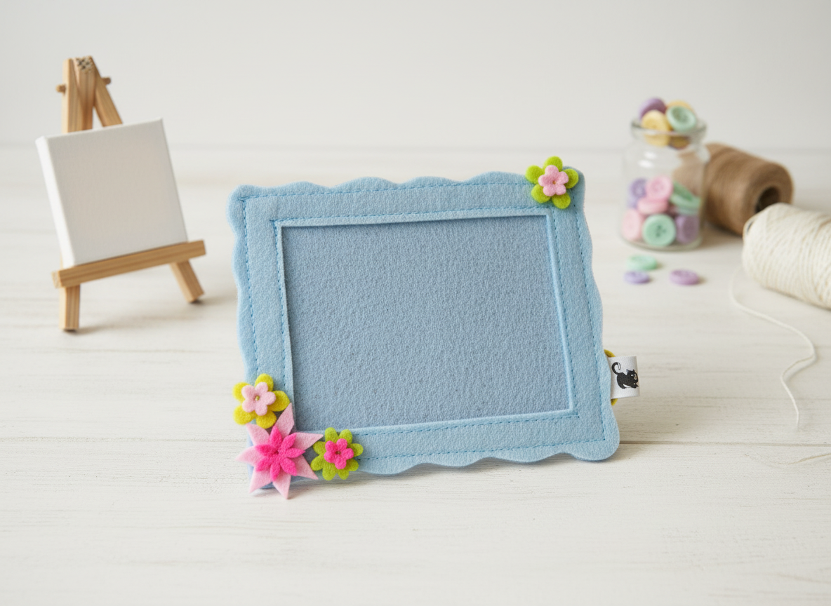 Felt Fridge Magnet Photo Frame Floral