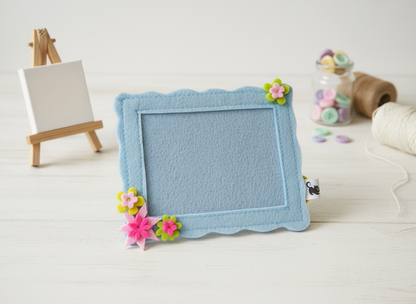 Felt Fridge Magnet Photo Frame Floral