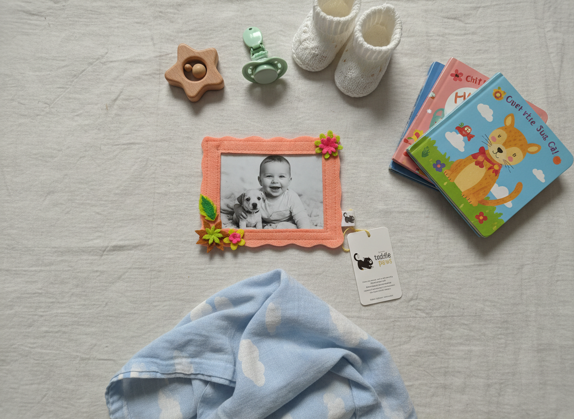 Felt Fridge Magnet Photo Frame Floral
