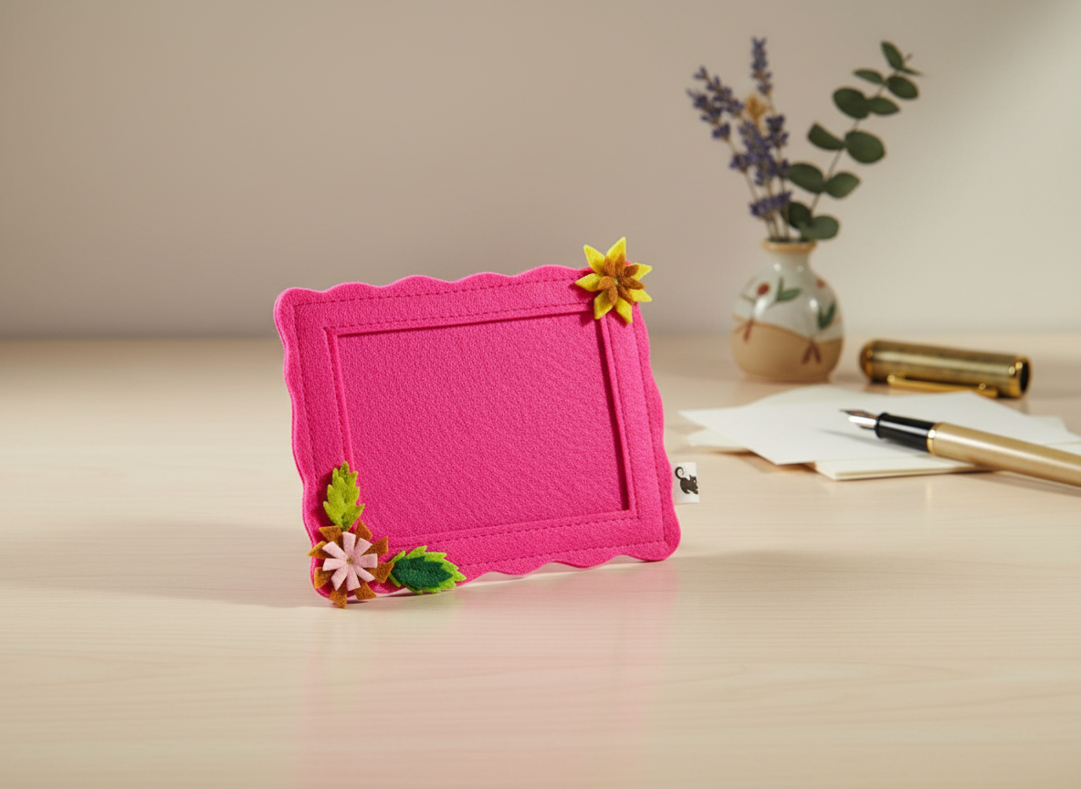Felt Fridge Magnet Photo Frame Floral