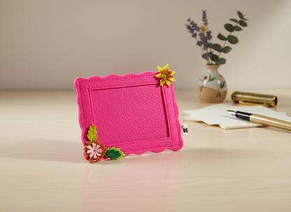Felt Fridge Magnet Photo Frame Floral