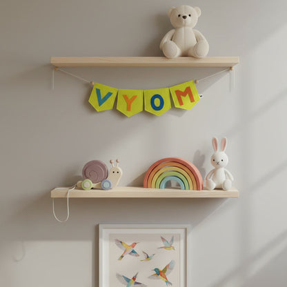 Handcrafted Felt Name Wall Hanging, Custom Name Banner, Name Bunting